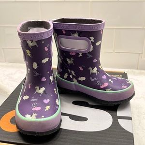 BOGS skipper purple Pegasus rain boots, Size 4 US / 21 EU